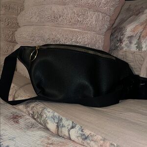 Black Leather Crossbody Bag